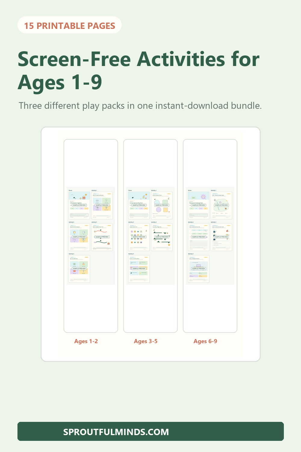 Complete Age-Based Play Bundle for screen-free play, ages 1 to 9